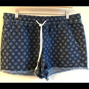 NWT Loft Drawstring Chambray Aztec Shorts sz Med